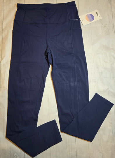 Otos Women's Leggings with Front Pockets - Navy Blue