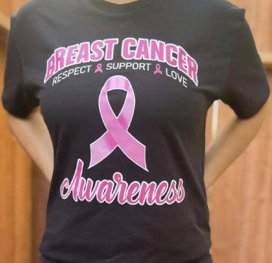 Breast Cancer Awareness  T-shirt - Black